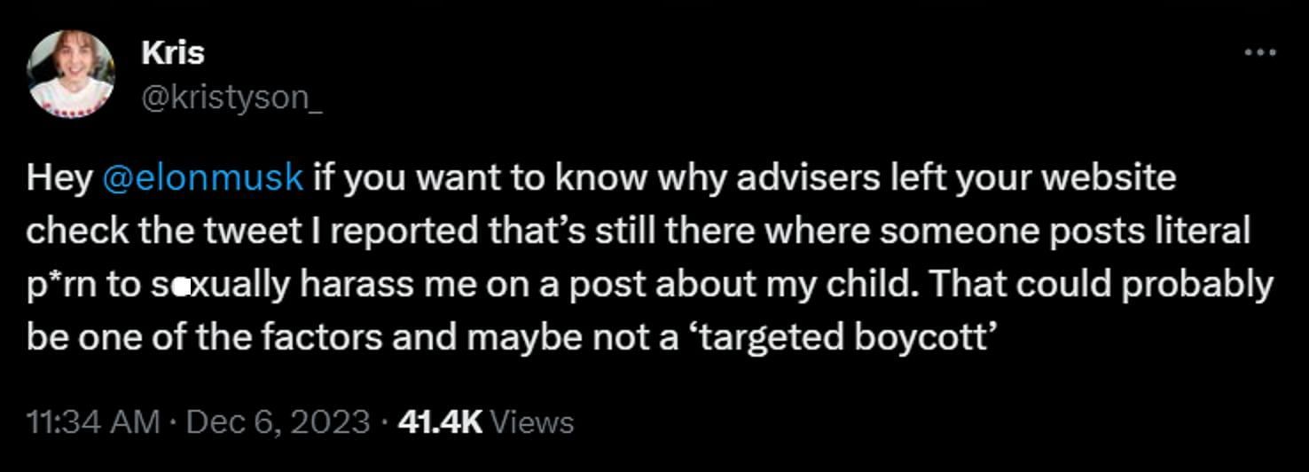 Kris tags Elon Musk following recent harassment (Image via X/Kristyson_)
